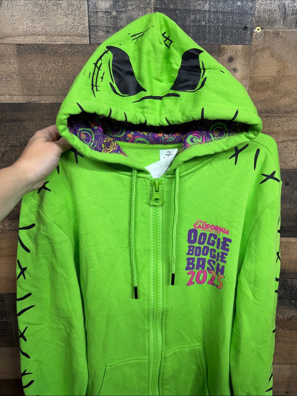 Disney Neon Green "Oogie Boogie Bash 2025" Zip Hoodie